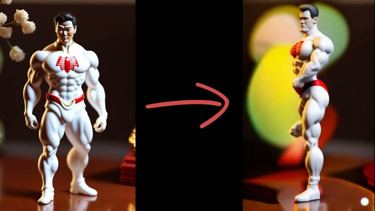 Нейросеть оживляет фото Китайской декоративной фарфоровой фигурки Человека-паука