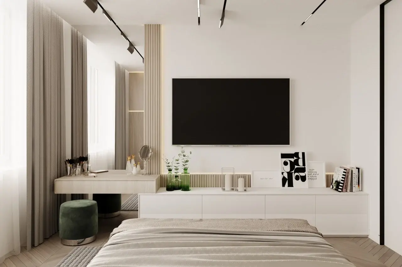 13 лучших способов разместить телевизор в спальне