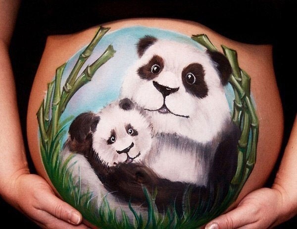 Рисунки на животике беременных