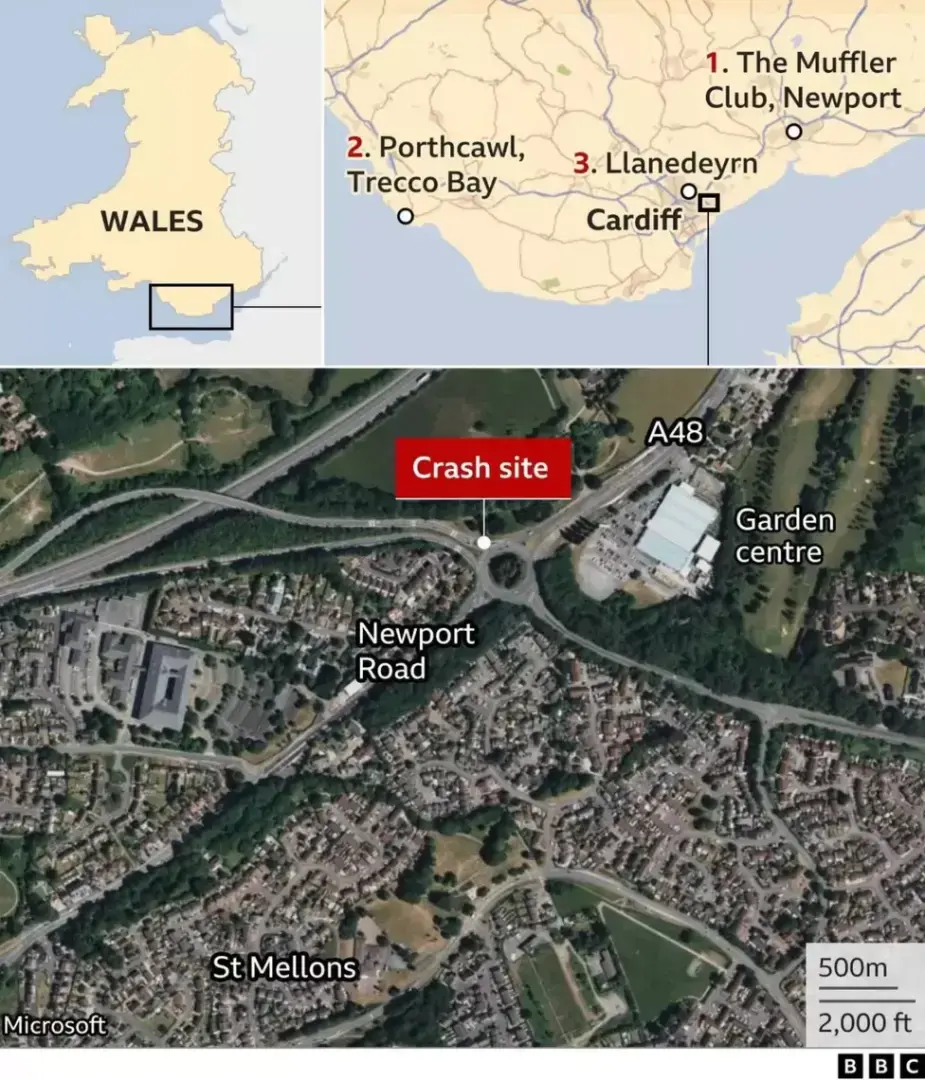 Кардифф: жертвы аварии на Сент-Меллоне употребляли веселящий газ, свидетельствуют судебные документы