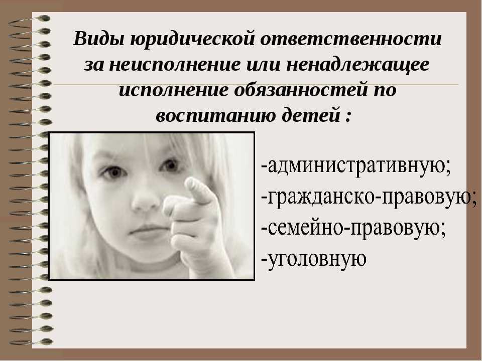 Ответственность родителей в случае неисполнения родительских обязанностей презентация