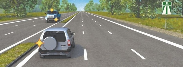 Кто из водителей правильно совершает разворот на автомагистрали?