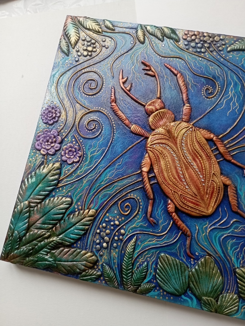 Картина, выполненная в оригинальной технике. Показываю одну из моих недавних работ.