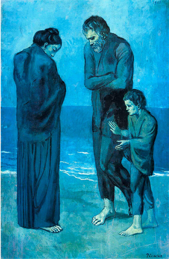 Пабло Пикассо и его произведение «голубого» периода «Трагедия»