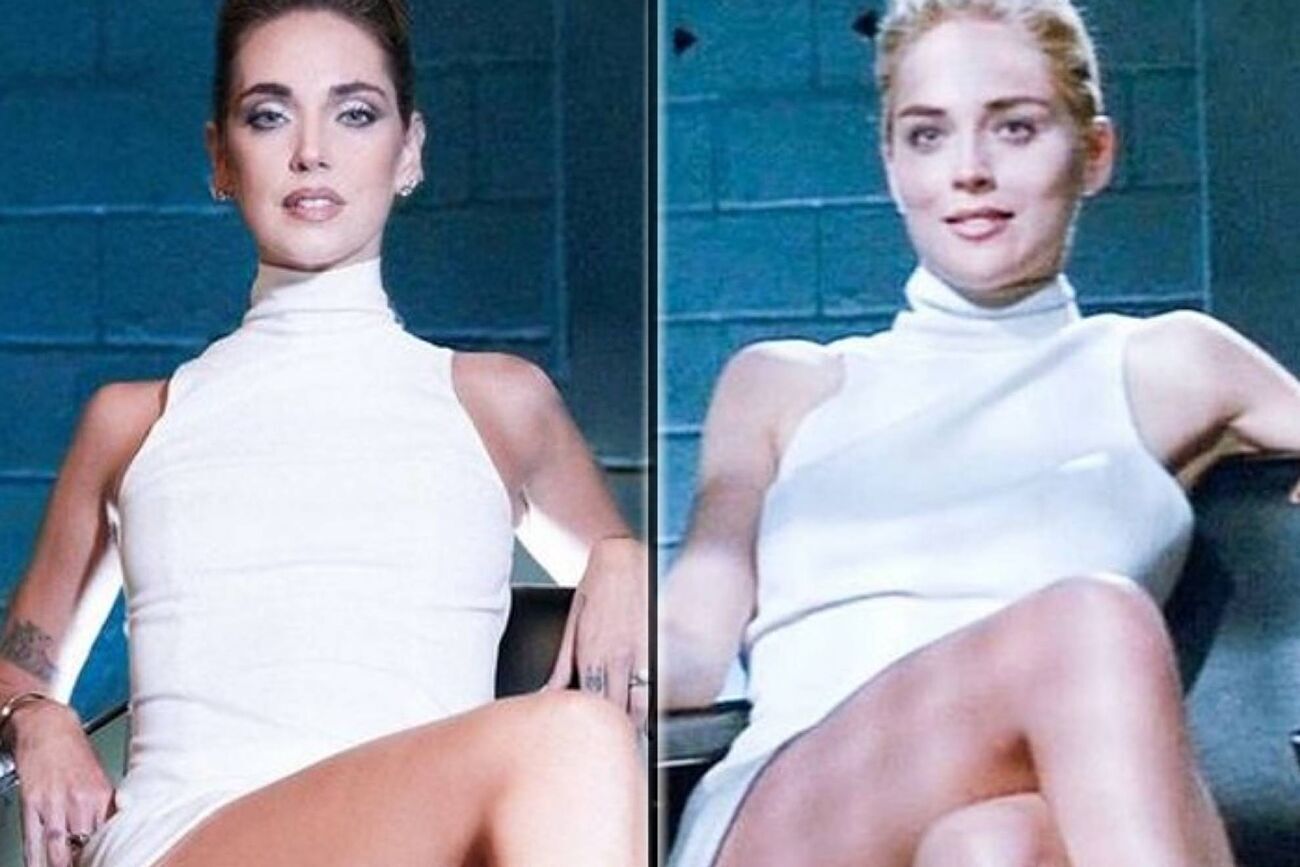 Испанская модель копирует героиню Шерон Стоун из фильма "Основной инстинкт".