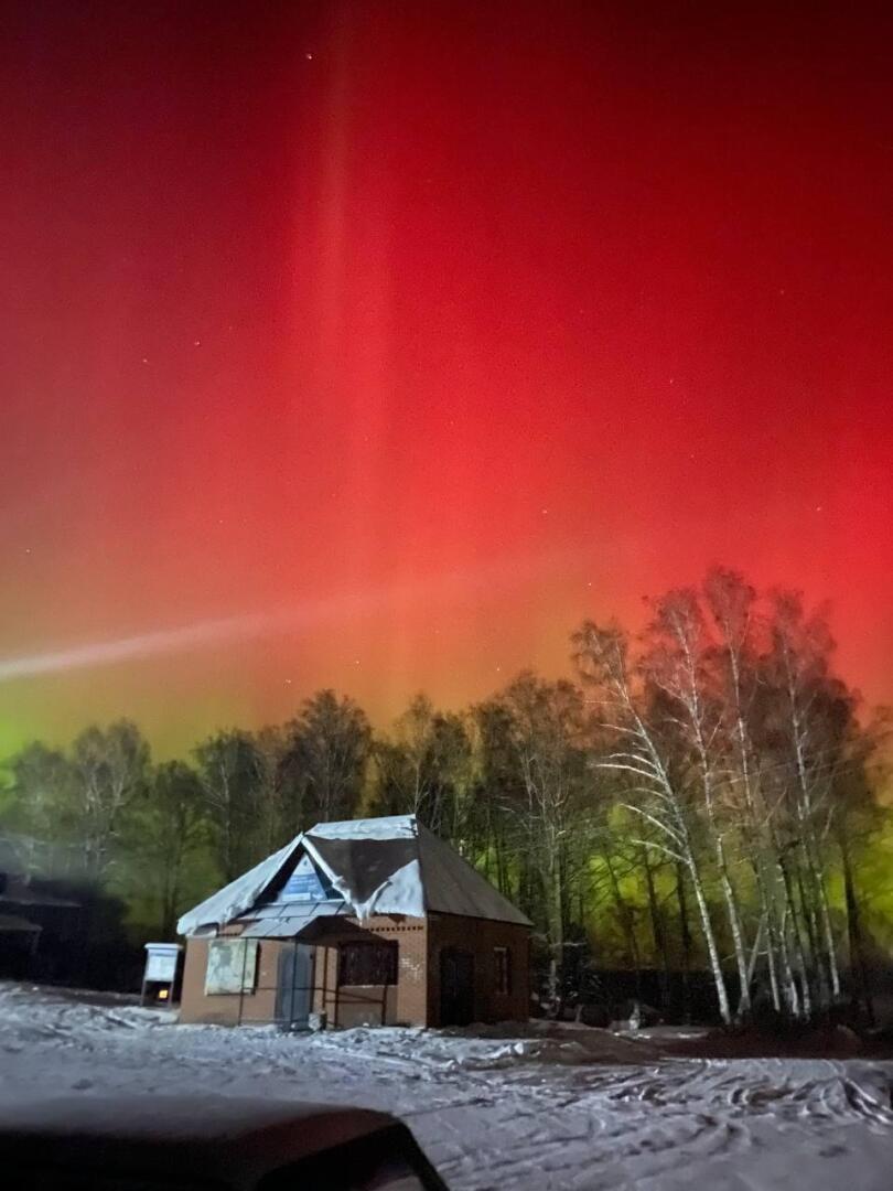 Красное северное сияние "Аврора" – страшно красиво!