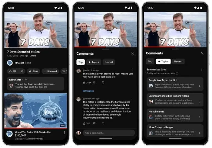 YouTube тестирует новые генеративные элементы искусственного интеллекта