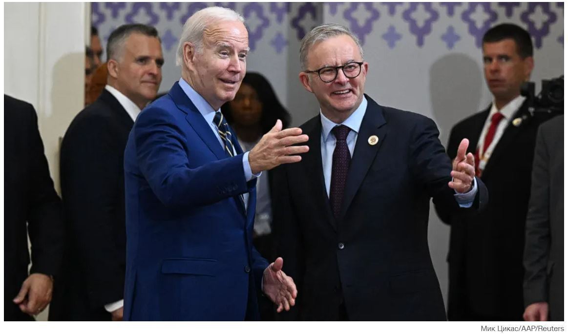 Кризис на Ближнем Востоке омрачает повестку дня Байдена, поскольку Белый дом принимает премьер-министра Австралии на роскошный государственный ужин