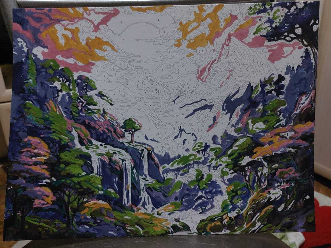 Картина по номерам. Мой первый опыт. Коротаем зимние вечера.