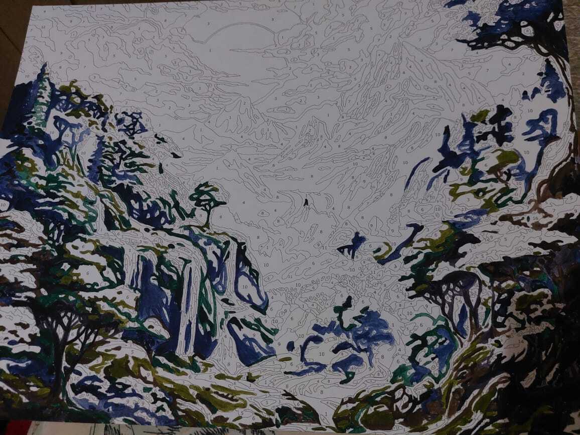 Картина по номерам. Мой первый опыт. Коротаем зимние вечера.