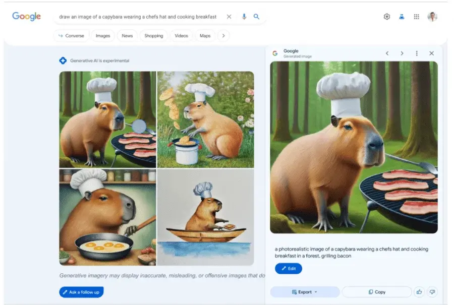 Google внедрил функцию генерации изображений в поиске!