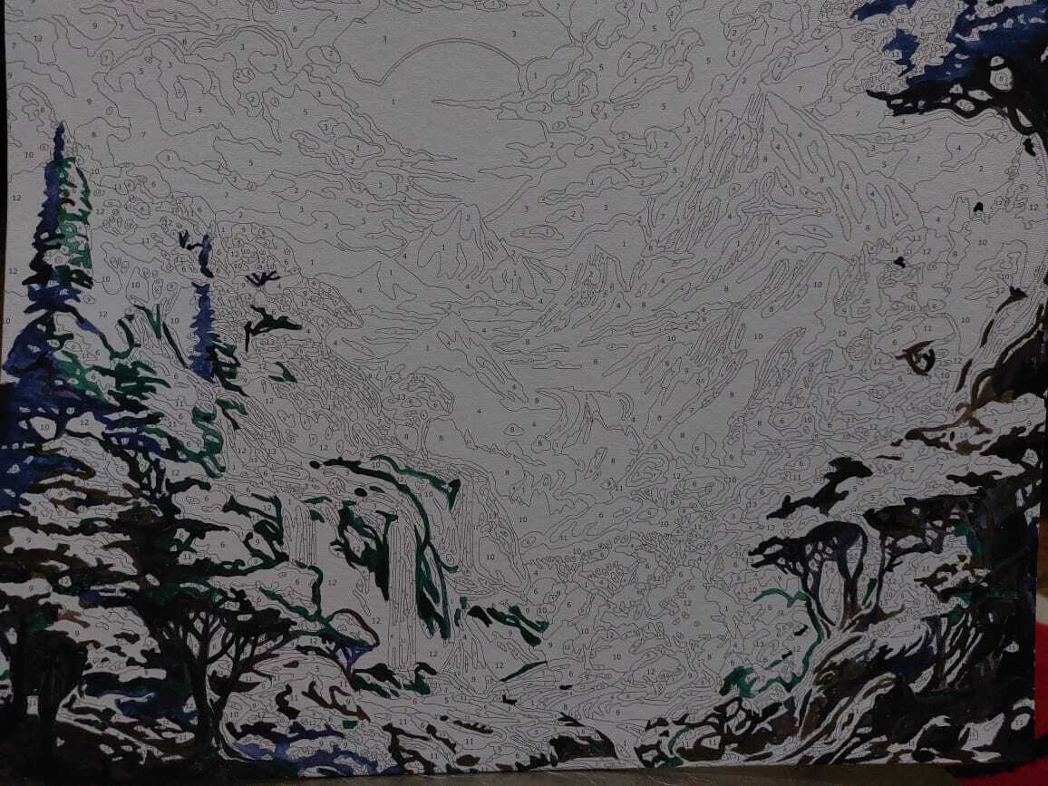 Картина по номерам. Мой первый опыт. Коротаем зимние вечера.