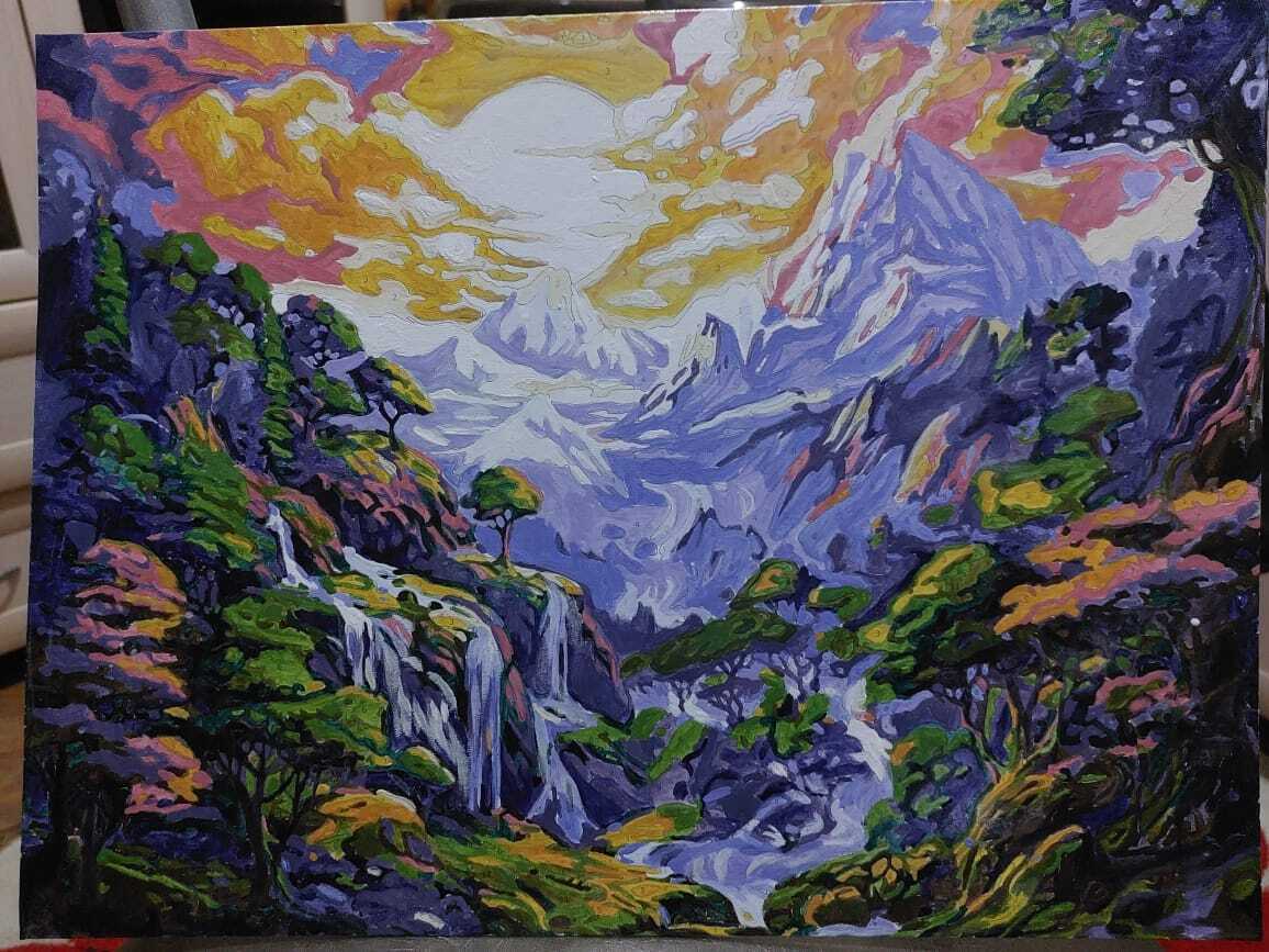 Картина по номерам. Мой первый опыт. Коротаем зимние вечера.