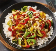 Жареный перец и кешью.