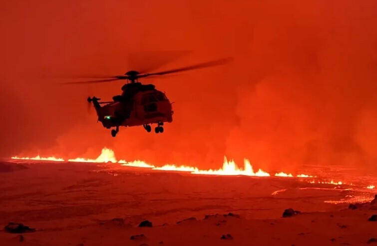 В понедельник в Исландии произошло извержение вулкана.