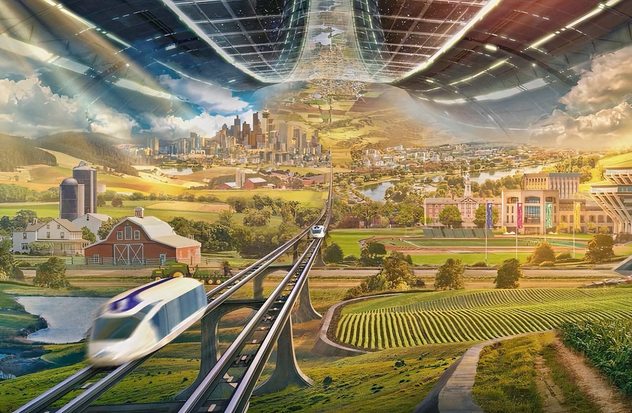 Город будущего. Город в будущем. Прекрасное будущее. Космический город будущего.