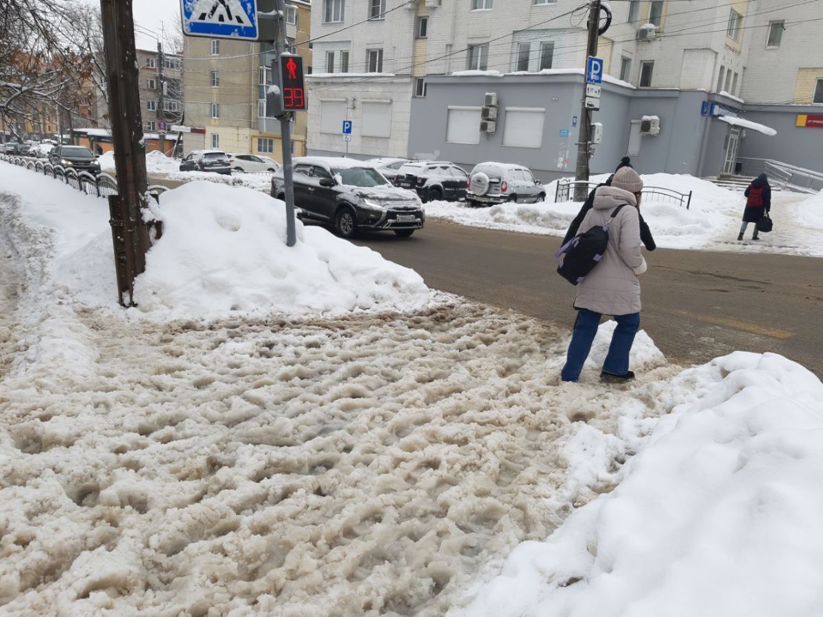 Калуга тонет в снежном месиве