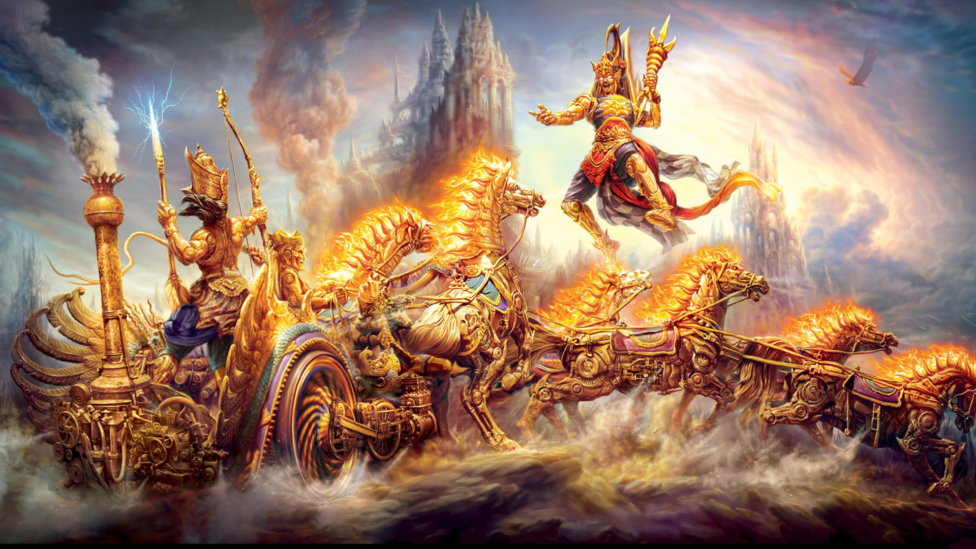 И ударили вражеские колесницы по воинству ра. Индийский эпос Махабхарата. Махабхарата битва богов. Махабхарата эпос битва Курукшетра. Индра Махабхарата.