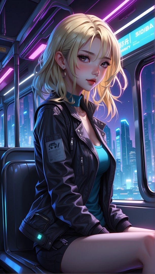 "Галактика Влажных Снов: Путешествие Аниме-Дивы в Киберпанковском Городе"