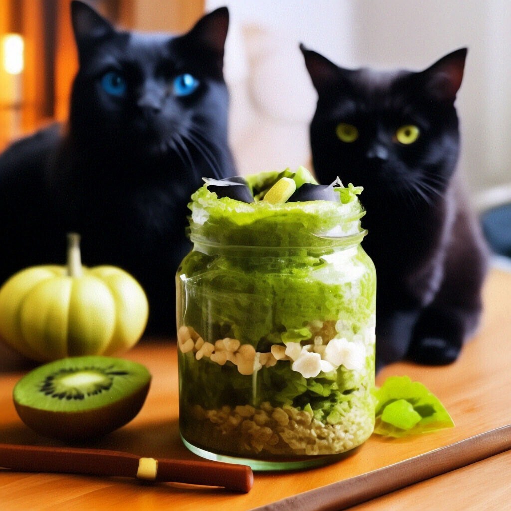 Овсянка с матча и киви в банке