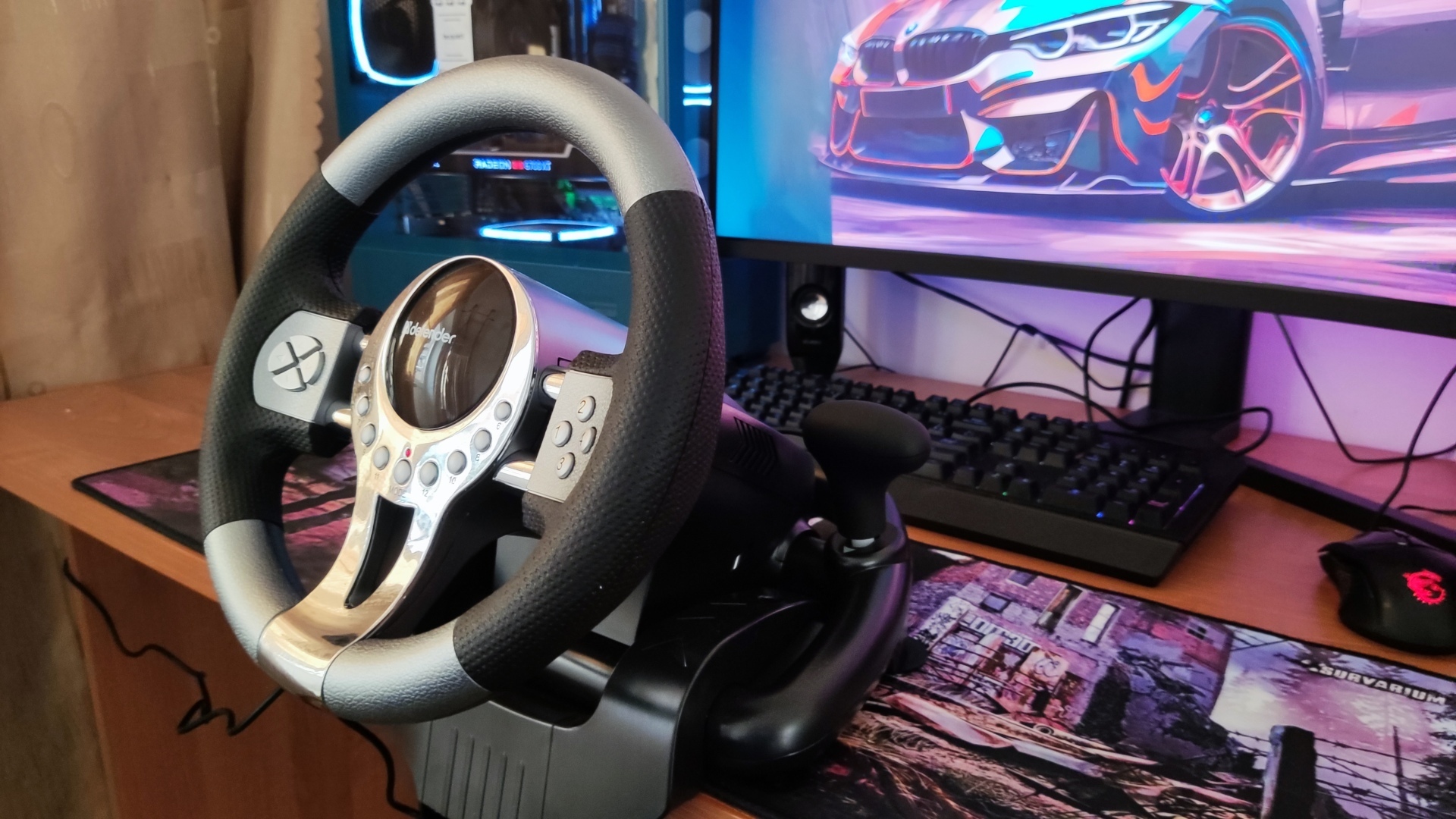 Недорогой геймпад для настоящих гонщиков: обзор руля Defender Forsage GTR