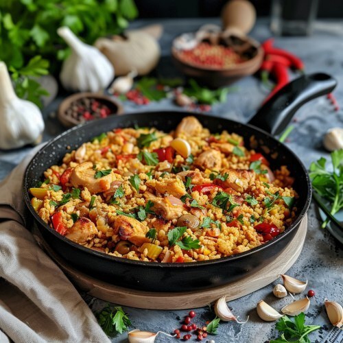 Революционный Плов для Фитнес-Гурманов: Булгур с Курицей в Главной Роли!