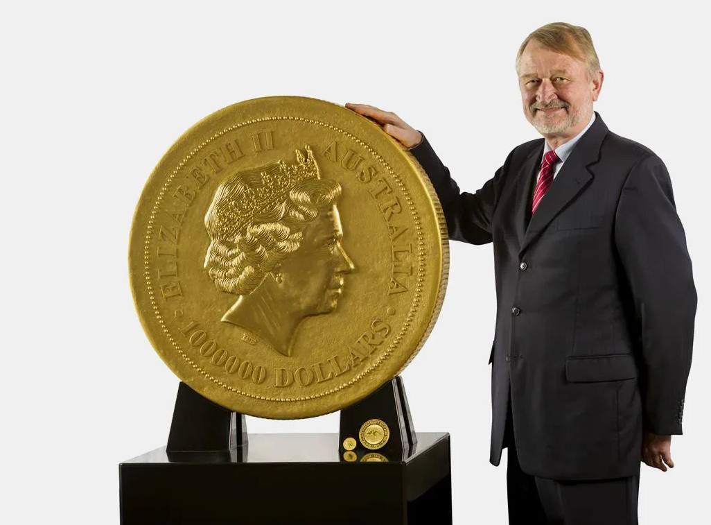 Самая большая золотая монета в мире, весом в тонну