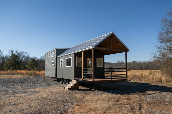 Просторный 45-футовый семейный дом на колесах, раскинувшийся на четырех осях