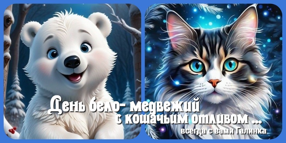 Сегодня бело-медвежий день с кошачьим отливом - так сказал Кирилл ... он знает, указывает верно ....