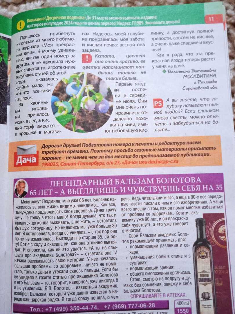 "С мечтой о пьяной ягоде": моя новая публикация на страницах дачного журнала, история о том, как мечты сбываются.