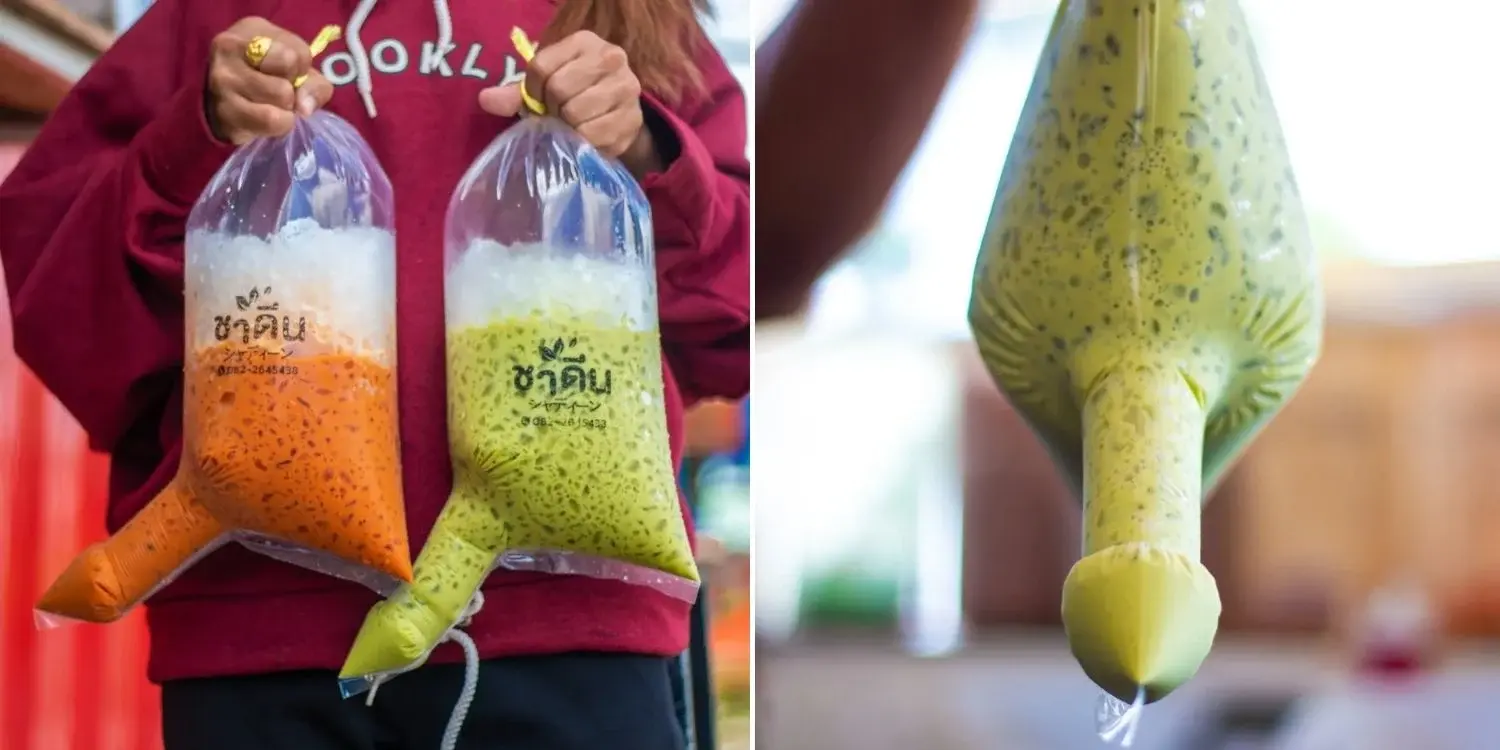 Тайский чайный ларек стал вирусным из-за сомнительного выбора упаковки