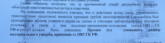 Во дворе на автомобиль упало дерево. УК отказала в возмещении вреда. Поставили УК на счетчик законно!