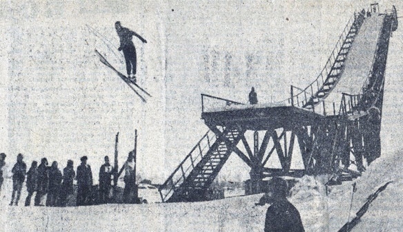 К Дню геолога. Уселся, говорит, на …опу, и покатил с трамплина вниз