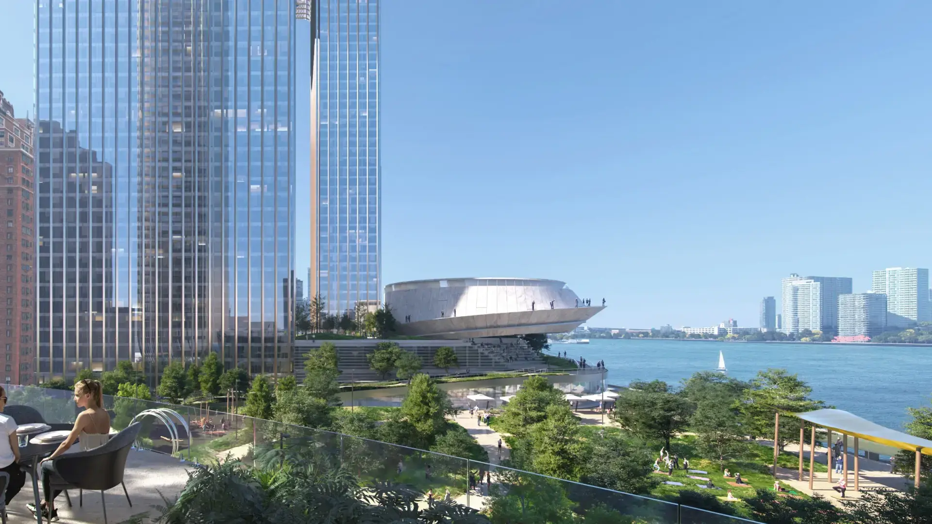 BIG проектирует небоскрёбы с консольным мостом на Манхэттене