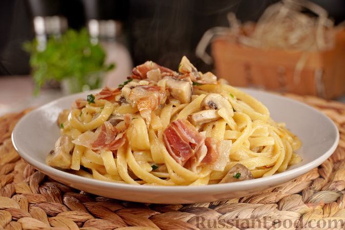 😱😱Вкуснейшая паста с беконом, грибами и сливками😱😱