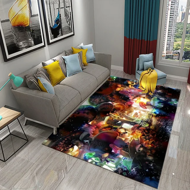 Путешествие в мир психоделического ковра с принтом гриля