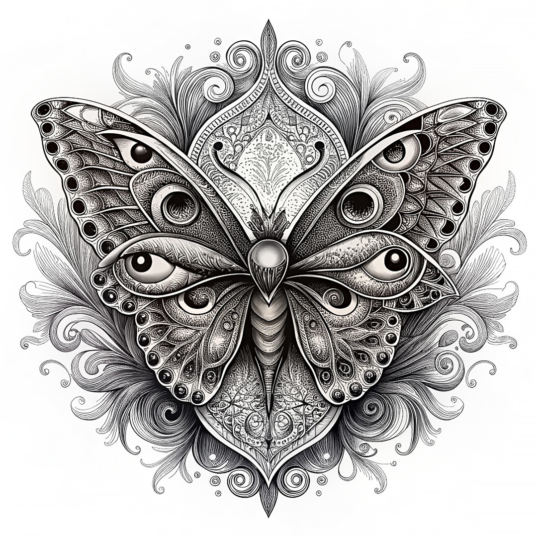 Эскизы крутых татуировок на тему Бабочки