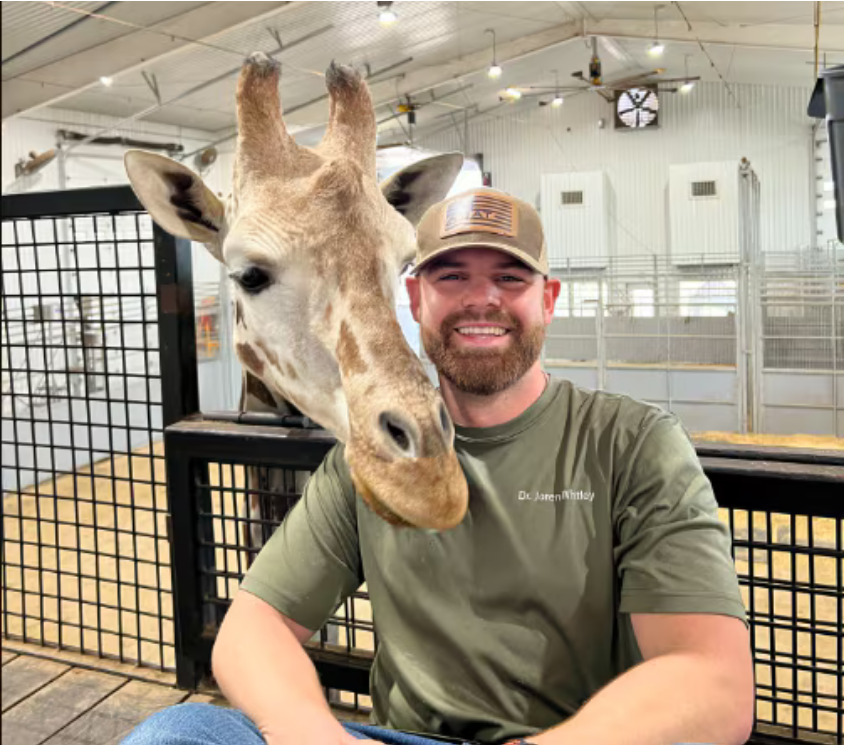 Мануальный терапевт работает с жирафом, его нюхают: «Жирафы — это просто гигантские собаки?»