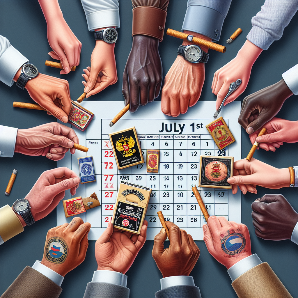 📋 Заголовок: Поправки к процедуре получения специальных знаков для табачных производителей в России начнут действовать 1 июля.