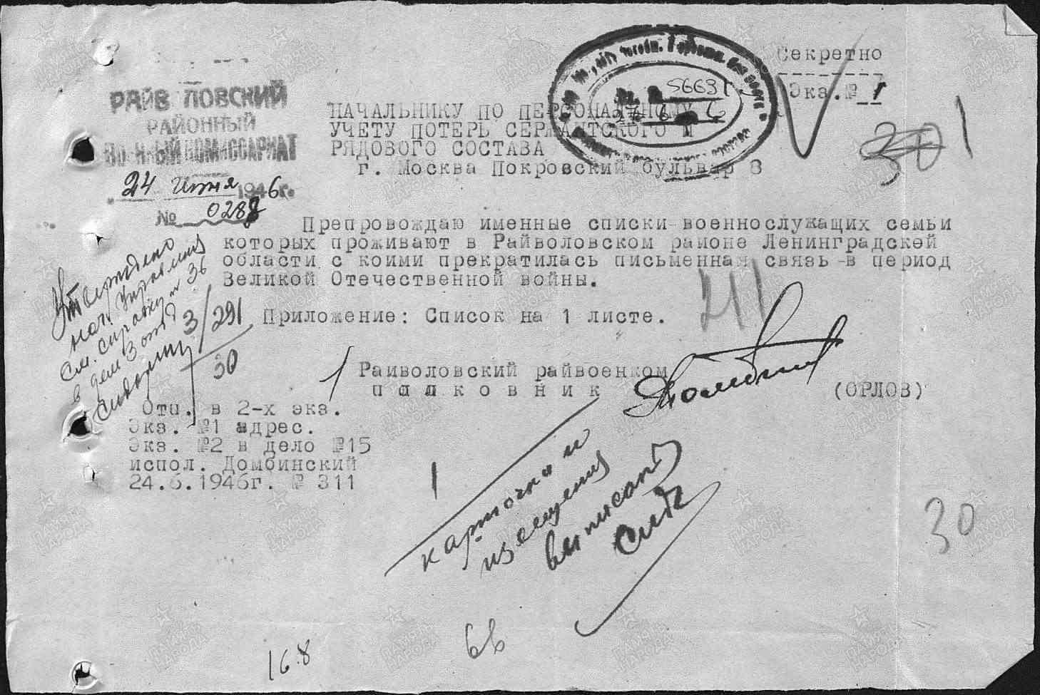 "Нет в России семьи такой..."