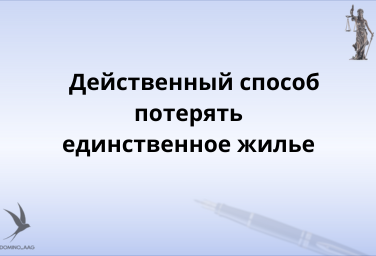 Действенный способ потерять единственное жилье. Из цикла "Вредные советы"