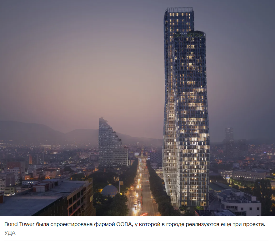 Дизайн двойного небоскреба в балетном стиле обманывает глаз