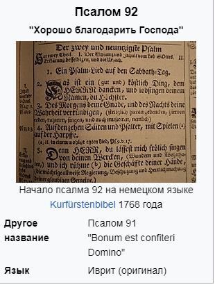 Псалом, который читается по пятницам - 92