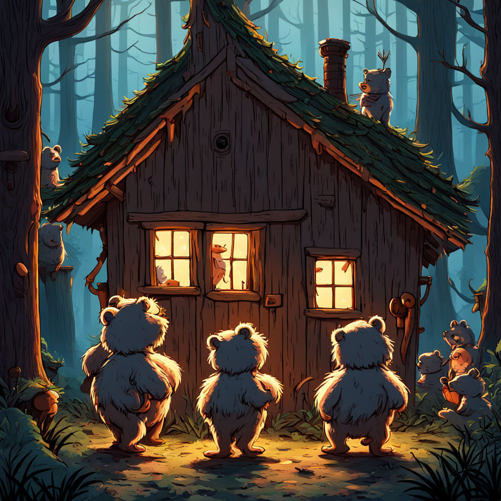 Детская сказка на ночь, о трёх медведях.