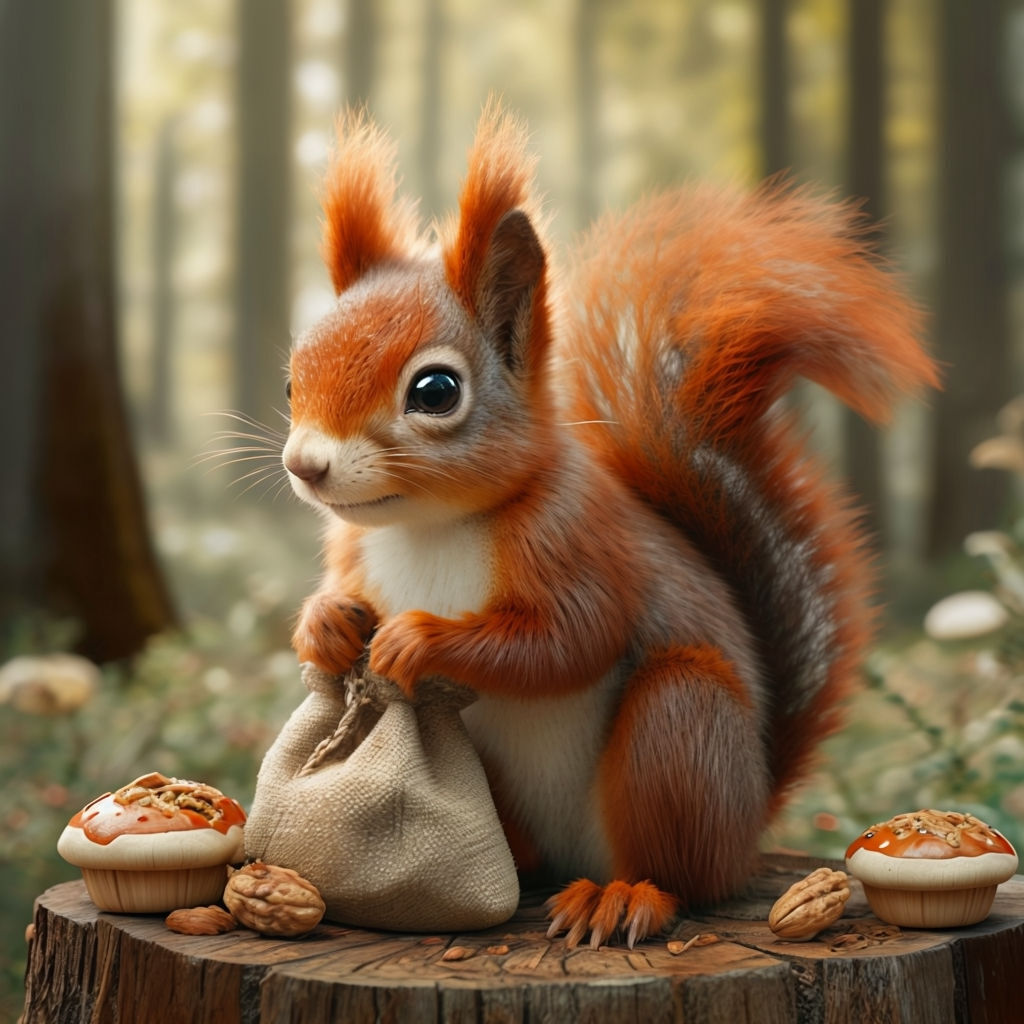 Детская сказка на ночь, о приключении любопытной белочки.