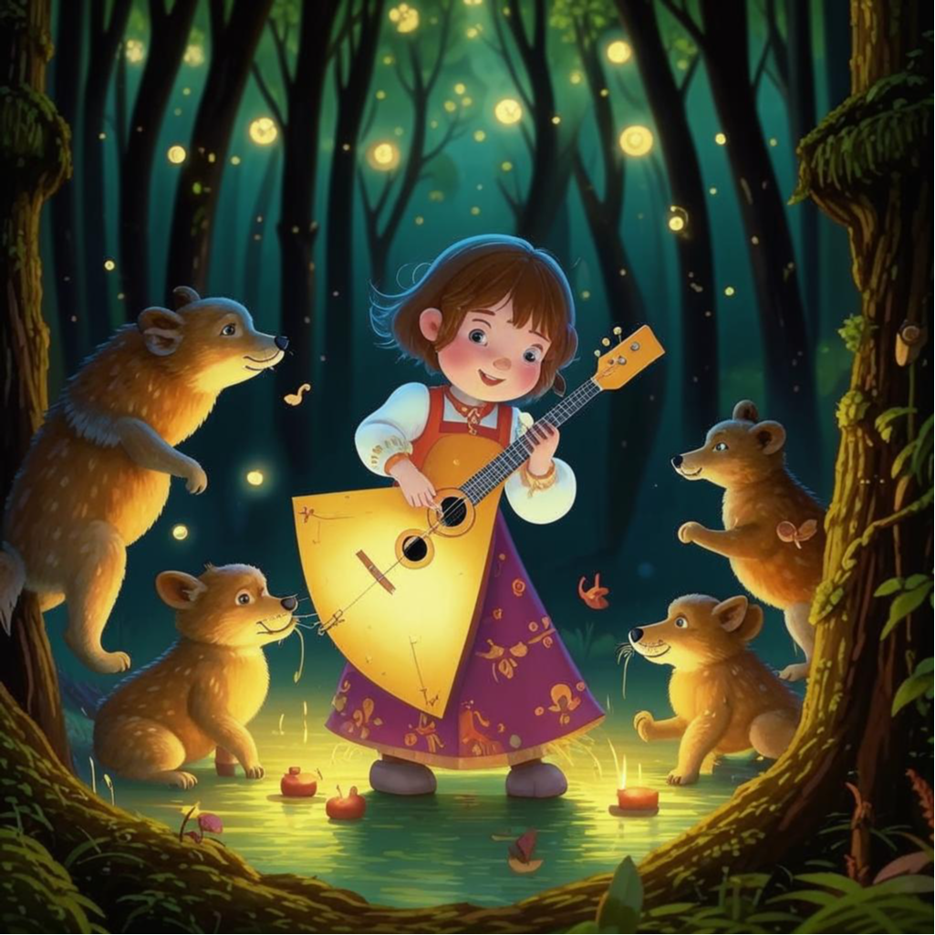 Детская сказка на ночь, про мальчика Ванюшу и волшебную балалайку.