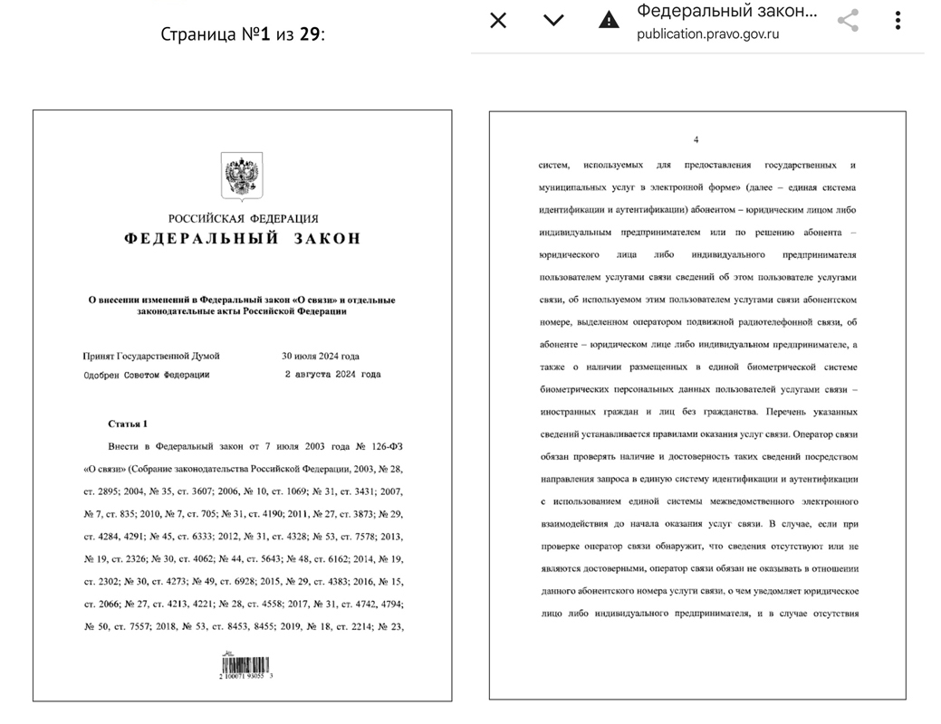 Телефонные мошенники просят актуализировать данные, используя 303 Федеральный закон от 8 августа 2024 г.