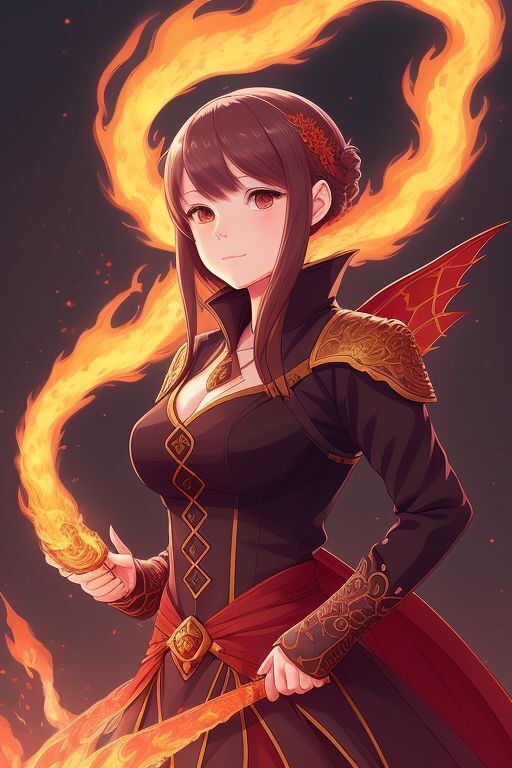 Серафина Огнеплетка, свирепая воительница, живущая в Эмбер Пикс, где потоки расплавленной лавы текут через кристаллические пещеры. Она владеет пламене