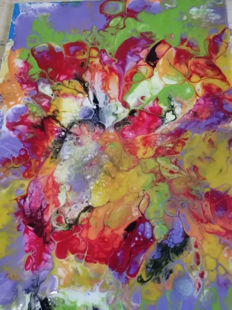 🎨🎨🎨Вернисаж от Валентины. Акриловая заливка. Картина называется "Незабудка"