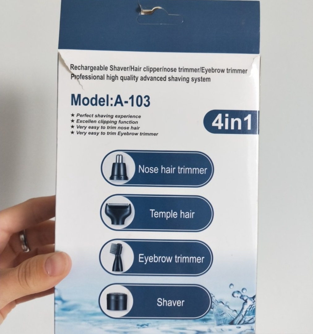 Триммер для носа, ушей, бороды. 4 в 1. Модель А-103. Почти бесполезный прибор.